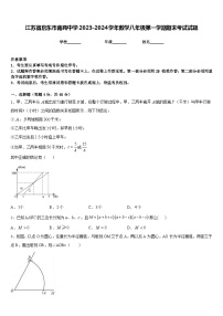 江苏省启东市南苑中学2023-2024学年数学八年级第一学期期末考试试题含答案