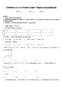 江苏泰州地区2023-2024学年数学八年级第一学期期末学业质量监测模拟试题含答案