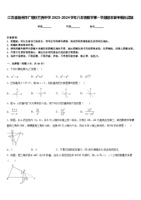 江苏省扬州市广陵区竹西中学2023-2024学年八年级数学第一学期期末联考模拟试题含答案