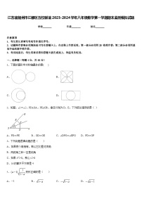 江苏省扬州市江都区五校联谊2023-2024学年八年级数学第一学期期末监测模拟试题含答案