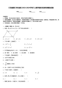 江苏省镇江市丹徒区2023-2024学年八上数学期末质量检测模拟试题含答案