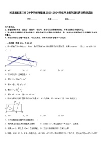 河北省石家庄市28中学教育集团2023-2024学年八上数学期末达标检测试题含答案