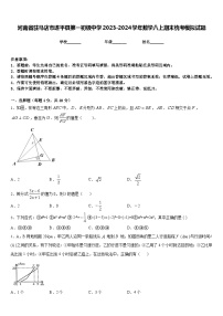 河南省驻马店市遂平县第一初级中学2023-2024学年数学八上期末统考模拟试题含答案