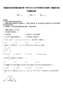 河南省驻马店市驿城区胡庙乡第一中学2023-2024学年数学八年级第一学期期末质量检测模拟试题含答案