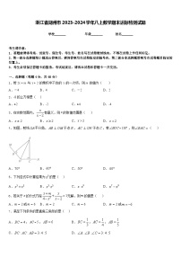 浙江省湖州市2023-2024学年八上数学期末达标检测试题含答案