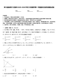 浙江省温州市八校联考2023-2024学年八年级数学第一学期期末质量检测模拟试题含答案