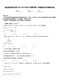 湖北省恩施州巴东县2023-2024学年八年级数学第一学期期末复习检测模拟试题含答案