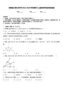 甘肃省兰州天庆中学2023-2024学年数学八上期末教学质量检测试题含答案