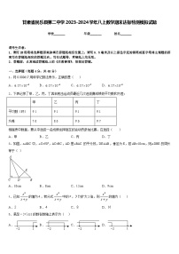 甘肃省民乐县第二中学2023-2024学年八上数学期末达标检测模拟试题含答案