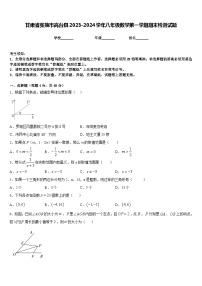 甘肃省张掖市高台县2023-2024学年八年级数学第一学期期末检测试题含答案