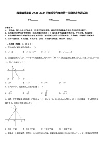 福建省惠安县2023-2024学年数学八年级第一学期期末考试试题含答案