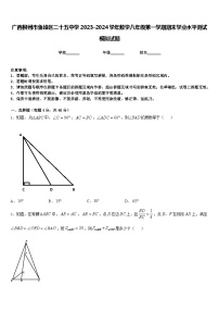 广西柳州市鱼峰区二十五中学2023-2024学年数学八年级第一学期期末学业水平测试模拟试题含答案