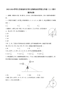 2023-2024学年江苏省扬州市邗江区梅苑双语学校九年级（上）期中数学试卷（含解析）