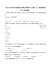 2022-2023学年山东省泰安市泰山学院附中九年级（上）期末数学试卷（五四学制）(含解析）