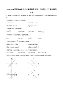 2023-2024学年湖南省怀化市溆浦县圣达学校九年级（上）期中数学试卷（含解析）