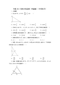 初中28.1 锐角三角函数优秀一课一练