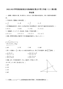 2022-2023学年陕西省西安市西咸新区重点中学八年级（上）期末数学试卷（含解析）