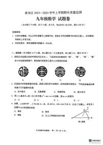 云南省昆明市盘龙区2023-2024学年上学期九年级数学期末质量监测试卷