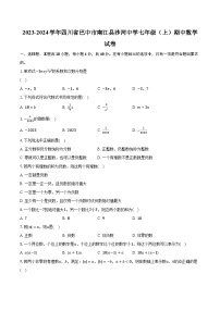 2023-2024学年四川省巴中市南江县沙河中学七年级（上）期中数学试卷（含解析）