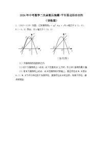 2024年中考数学二次函数压轴题-平行四边形存在性（训练篇）（试题+解析）