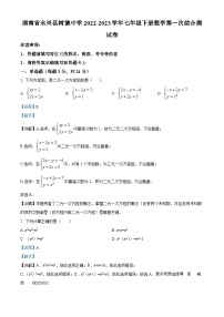 湖南省郴州市永兴县树德中学2022-2023学年七年级下学期月考数学试题（解析版）