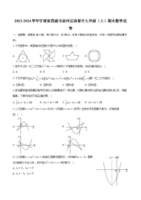 2023-2024学年甘肃省武威市凉州区西营片九年级（上）期末数学试卷（含解析）