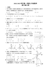 2022-2023学年第一学期九年级数学期中练习卷原卷