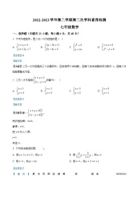 山东省德州市宁津县杜集镇张学武中学2022-2023学年七年级下学期第二次月考数学试题（解析版）