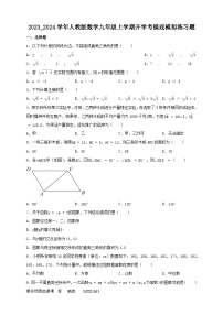 2023-2024学年人教版数学九年级上学期开学考摸底模拟练习题