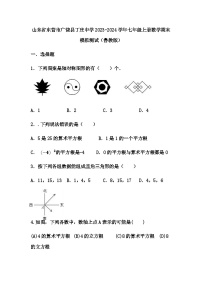 山东省东营市广饶县丁庄中学2023-2024学年七年级上册数学期末模拟测试（鲁教版）