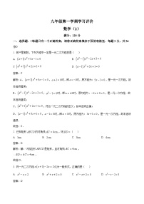 甘肃省白银市2024届九年级上学期期中学习评价数学试卷(含解析)