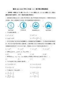 河北省沧州市献县2022-2023学年八年级上学期期末模拟测试数学试卷(含解析)