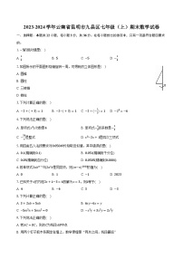 2023-2024学年云南省昆明市九县区七年级（上）期末数学试卷（含解析）