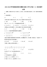 2023-2024学年湖南省株洲市醴陵市渌江中学七年级（上）期末数学试卷（含解析）