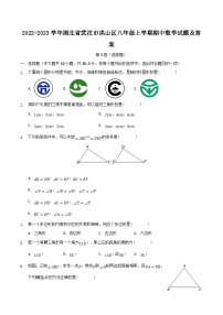 2022-2023学年湖北省武汉市洪山区八年级上学期期中数学试题及答案