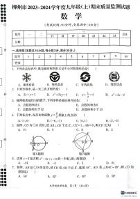 广西壮族自治区柳州市2023-2024学年九年级上学期1月期末数学试题