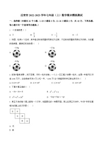 河北省唐山市迁安市2022-2023学年七年级上学期期末模拟测试数学试卷(含解析)