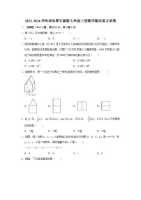 华东师大新版2023-2024学年七年级上册数学期末复习试卷(含答案)