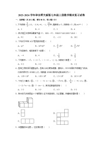 华东师大新版2023-2024学年七年级上册数学期末复习试卷(含解析)