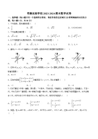 广东省深圳市明德实验学校2023-2024学年八年级上学期期末数学试题