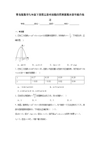 青岛版数学九年级下册第五章对函数的再探索期末章节提升练习