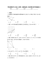 青岛版数学九年级上册第二章解直角三角形期末章节拔高练习