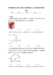 青岛版数学九年级上册第三章对圆的进一步认识期末章节提升练习