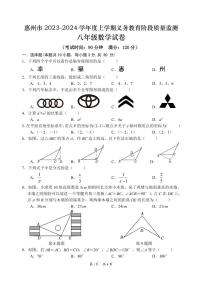 广东省惠州市2023—2024学年上学期义务教育阶段质量监测八年级数学试卷