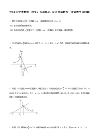 2024年中考数学一轮复习专项练习：反比例函数与一次函数交点问题