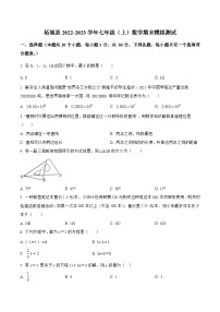 河南省商丘市柘城县2022-2023学年七年级上学期期末模拟测试数学试卷(含解析)