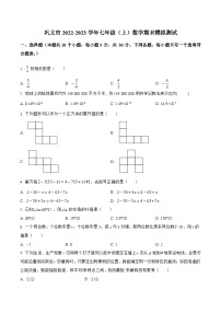 河南省郑州市巩义市2022-2023学年七年级上学期期末模拟测试数学试卷(含解析)