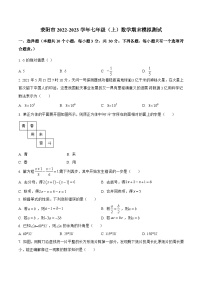 河南省郑州市荥阳市2022-2023学年七年级上学期期末模拟测试数学试卷(含解析)