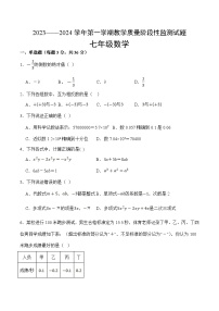 内蒙古巴彦淖尔市杭锦后旗2023-2024学年七年级上学期期中教学质量阶段性监测数学试卷(含答案)