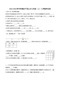 2023-2024学年河南省平顶山市七年级（上）入学数学试卷（含解析）